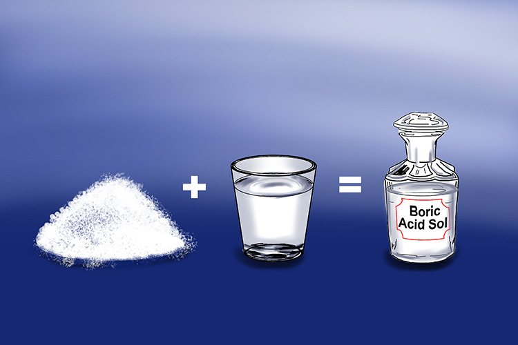 visual formula for creating a boric acid solution